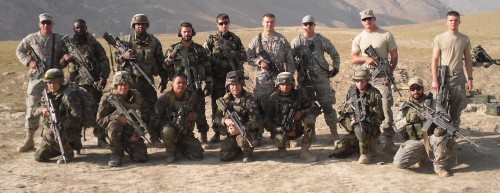 Staff Sergeant David Moore, standing third from right. I'm kneeling at far right.